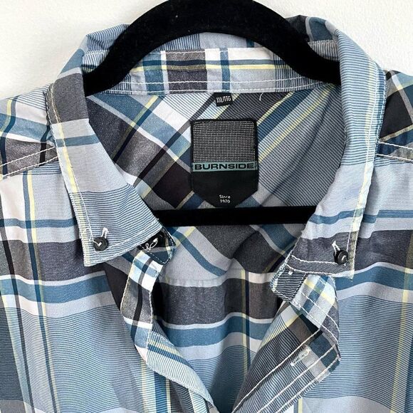 Burnside Plaid Shirt Sleeves Casual - Picture 5 of 6